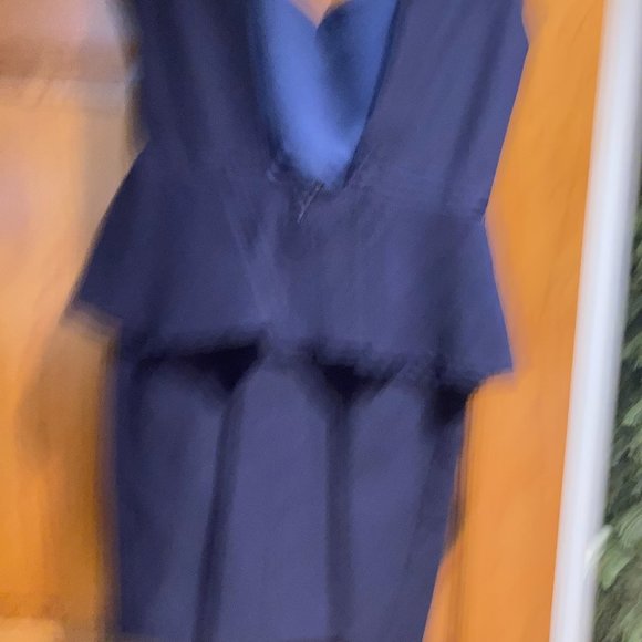Lovely Day Navy peplum dress Size Medium Navy - Picture 5 of 6